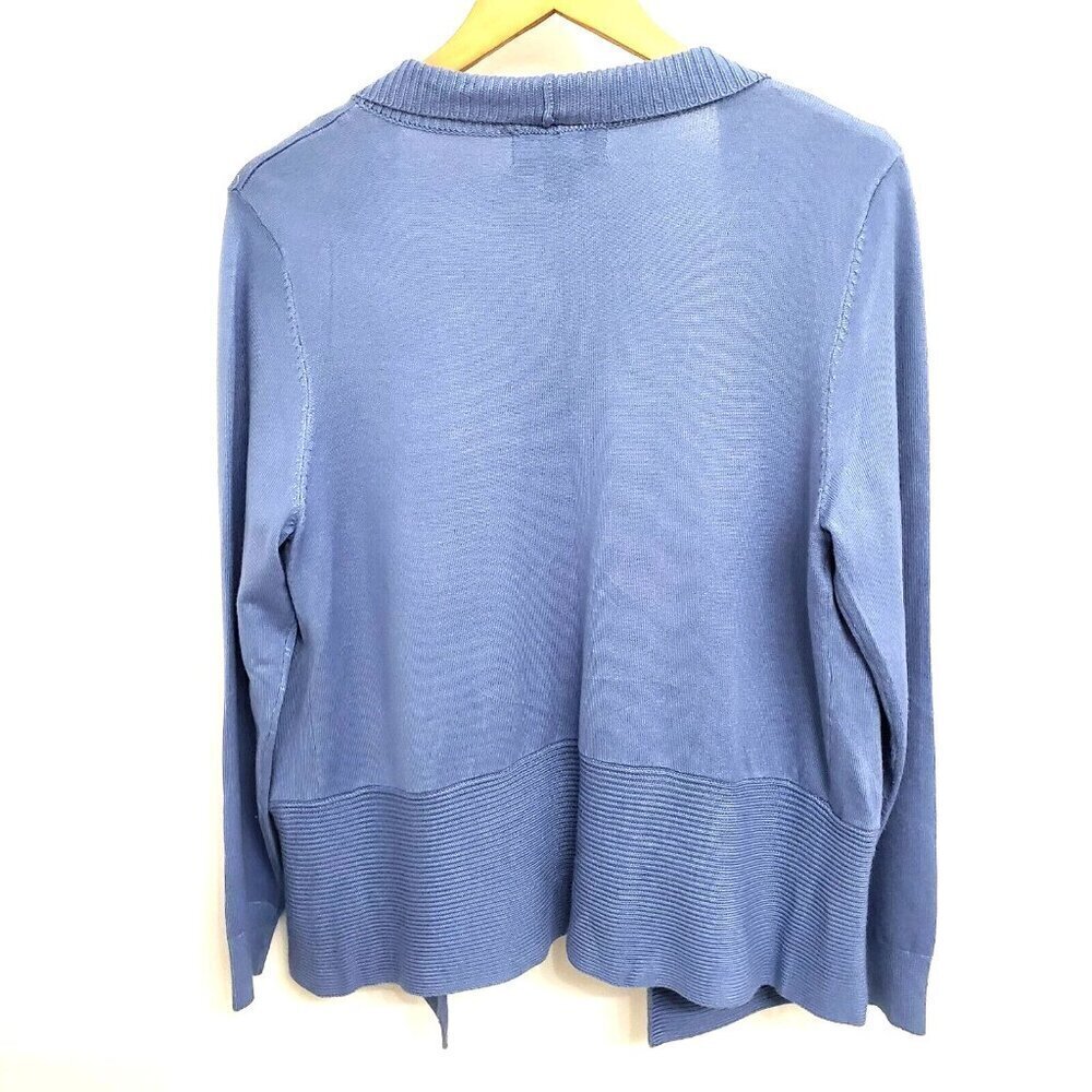 M Magaschoni Light Blue Open Collared Cardigan Sz L - Picture 3 of 6